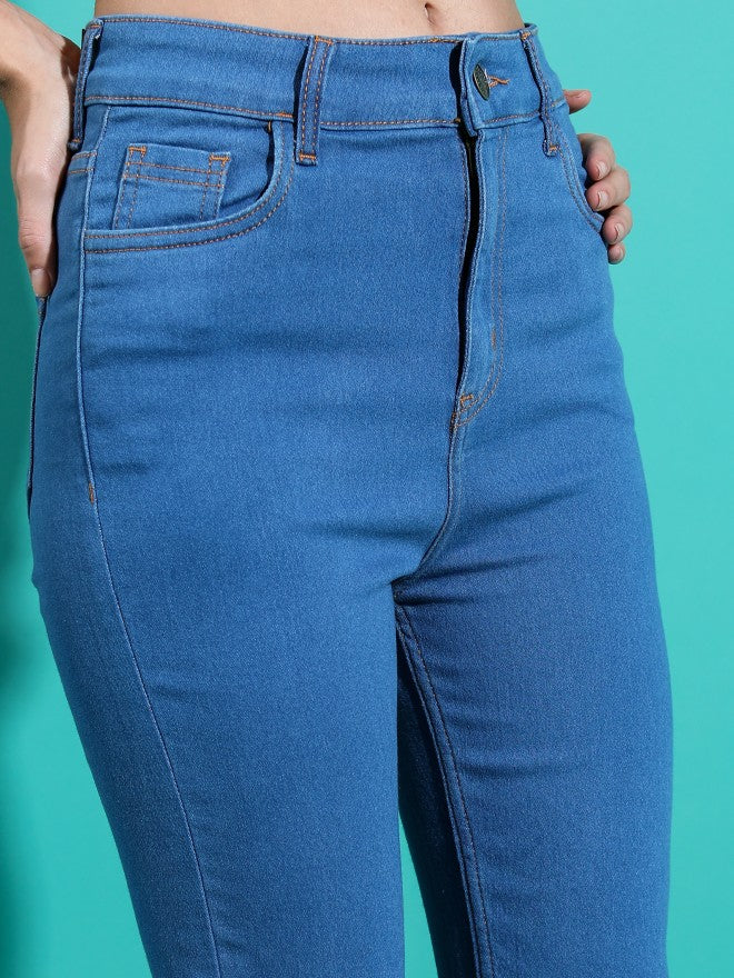 Tokyo Talkies Women Blue Skinny Fit Stretchable Jeans - Blue - Image 5