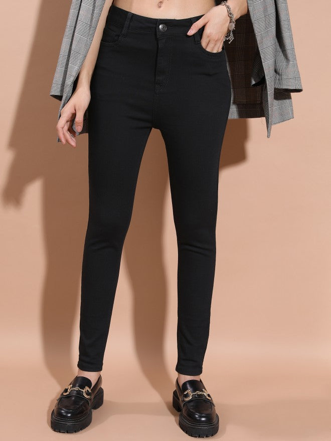 Tokyo Talkies Women Black Skinny Fit Stretchable Jeans - Black - Image 1