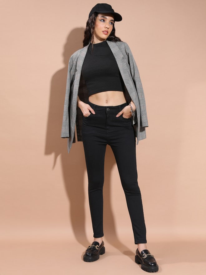 Tokyo Talkies Women Black Skinny Fit Stretchable Jeans - Black - Image 2