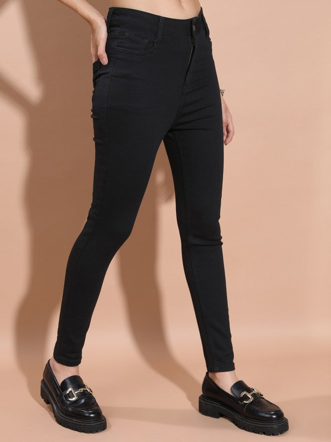 Tokyo Talkies Women Black Skinny Fit Stretchable Jeans - Black - Image 6