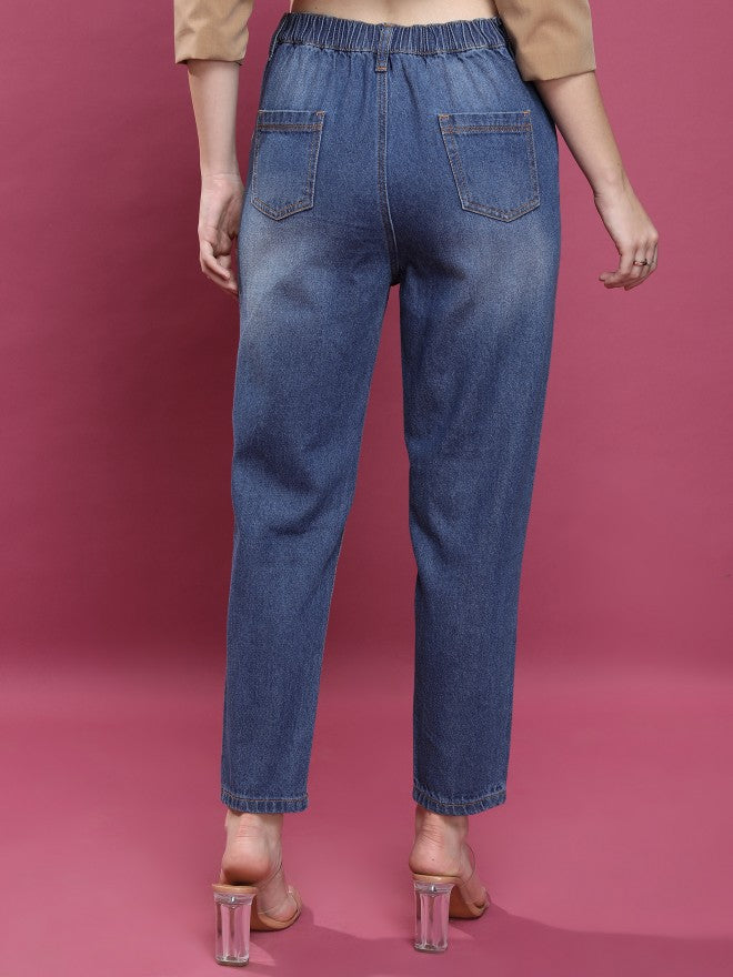 Tokyo Talkies Women Blue Relaxed Fit Jeans - Blue - Image 3