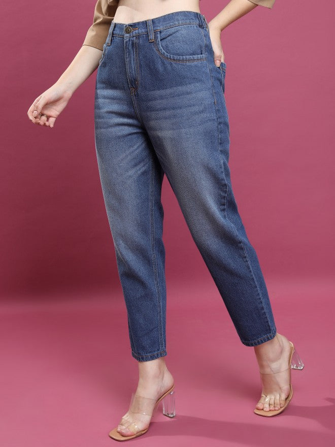 Tokyo Talkies Women Blue Relaxed Fit Jeans - Blue - Image 4