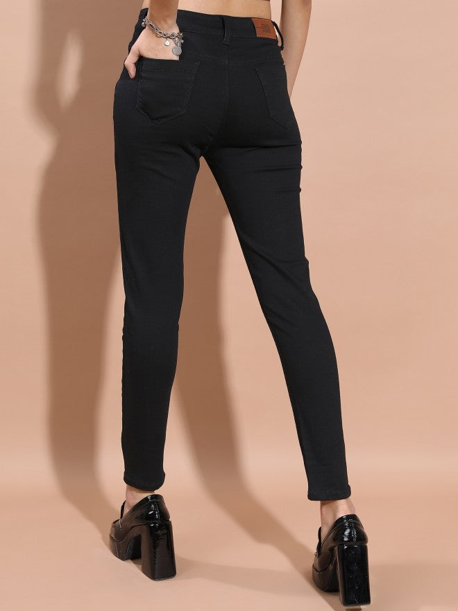 Tokyo Talkies Women Black Slim Fit Stretchable Jeans - Black - Image 3