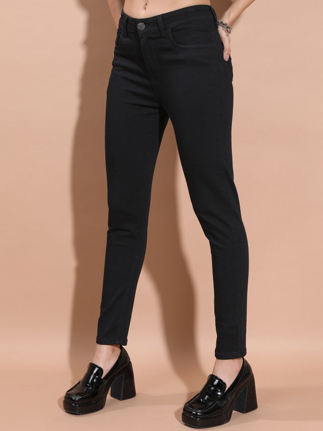Tokyo Talkies Women Black Slim Fit Stretchable Jeans - Black - Image 4