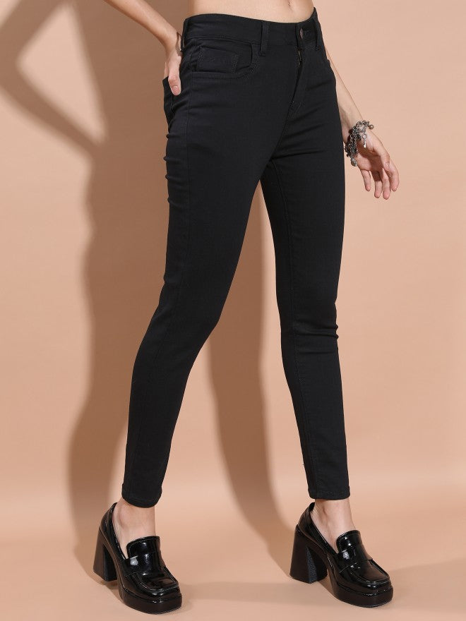 Tokyo Talkies Women Black Slim Fit Stretchable Jeans - Black - Image 6