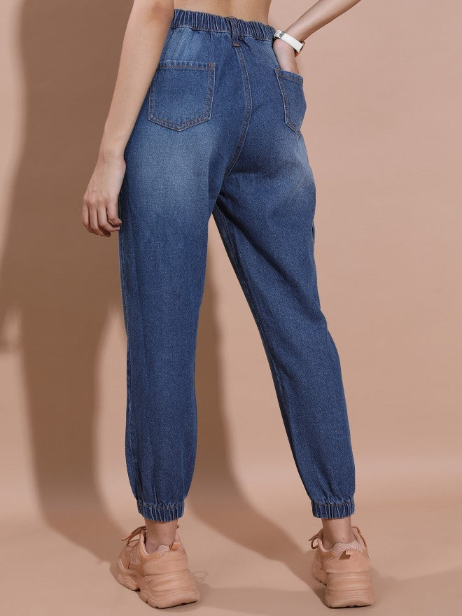 Tokyo Talkies Women Blue Tapered fit Stretchable Jeans - Blue - Image 3