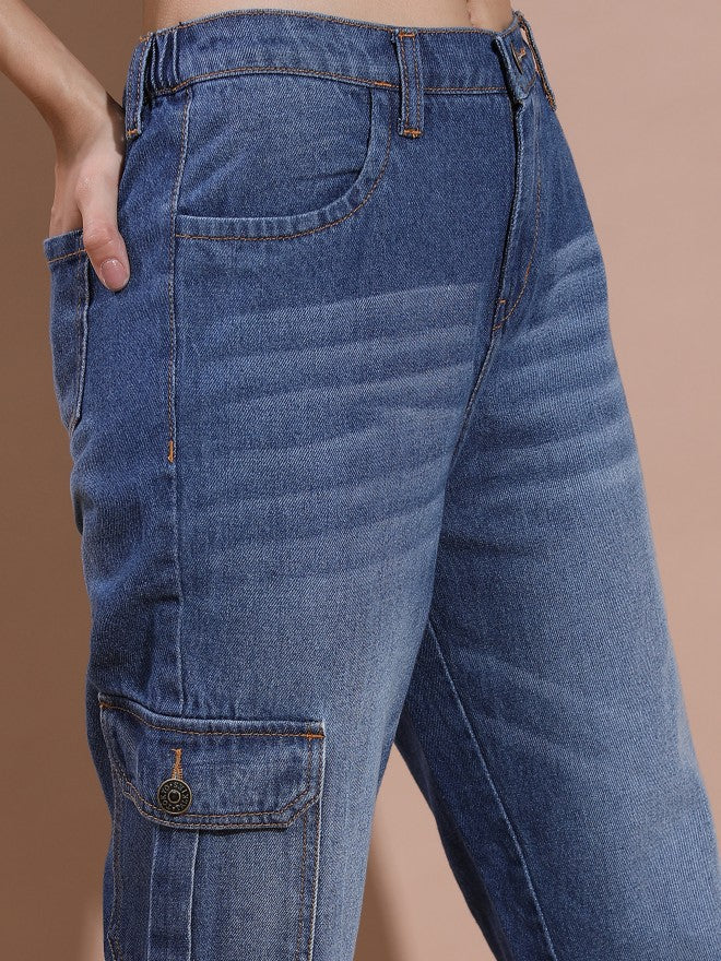 Tokyo Talkies Women Blue Tapered fit Stretchable Jeans - Blue - Image 5
