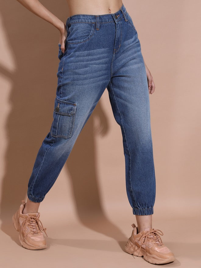 Tokyo Talkies Women Blue Tapered fit Stretchable Jeans - Blue - Image 6