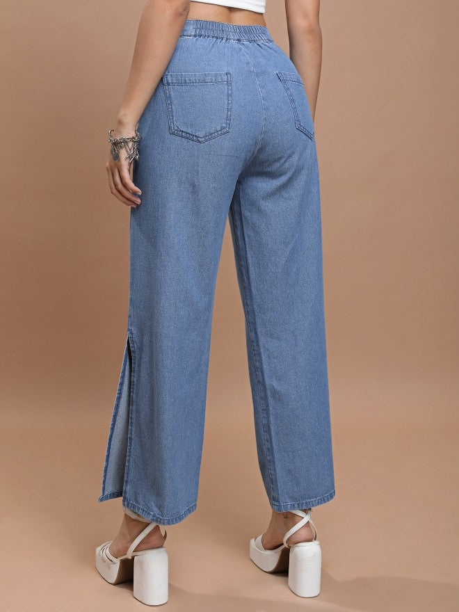 Tokyo Talkies Women Blue Relaxed Fit Stretchable Jeans - Blue - Image 3