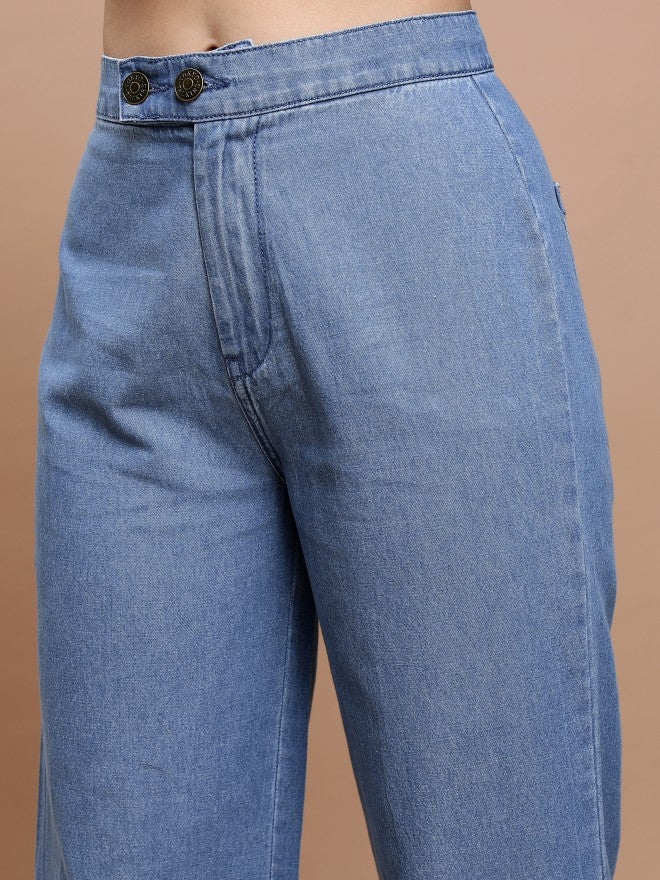 Tokyo Talkies Women Blue Relaxed Fit Stretchable Jeans - Blue - Image 5