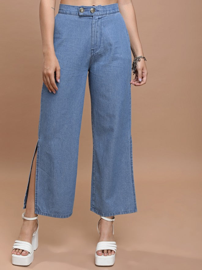 Tokyo Talkies Women Blue Relaxed Fit Stretchable Jeans - Blue - Image 6