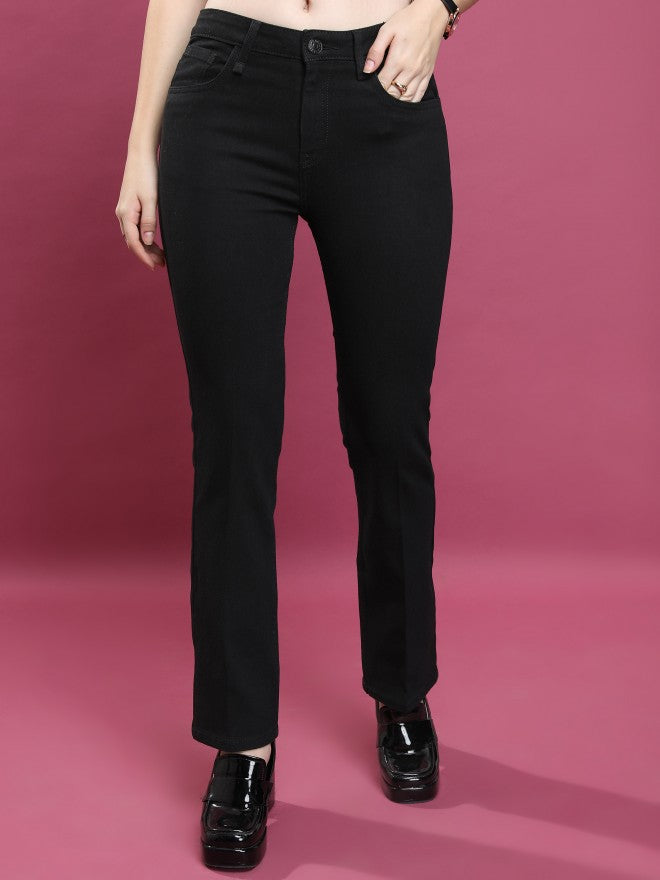 Tokyo Talkies Women Black Straight Fit Jeans - Black - Image 1