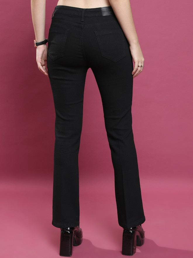 Tokyo Talkies Women Black Straight Fit Jeans - Black - Image 3