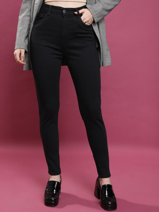 Tokyo Talkies Women Black Skinny Fit Stretchable Jeans - Black - Image 1