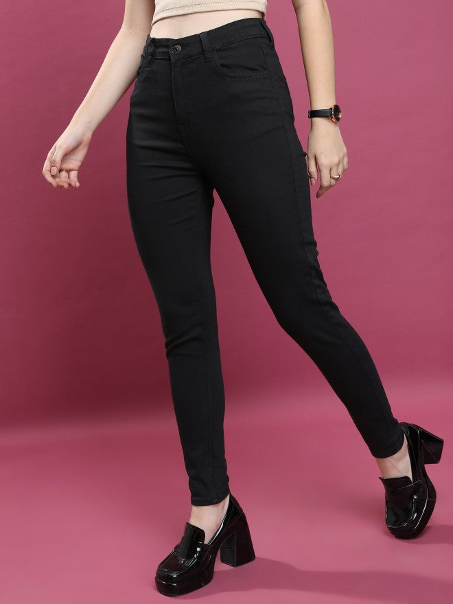 Tokyo Talkies Women Black Skinny Fit Stretchable Jeans - Black - Image 4