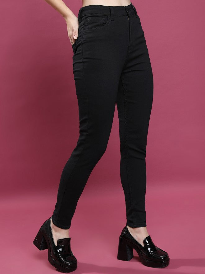 Tokyo Talkies Women Black Skinny Fit Stretchable Jeans - Black - Image 6