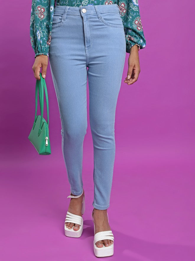 Tokyo Talkies Women Blue Skinny Fit Stretchable Jeans - Blue - Image 1