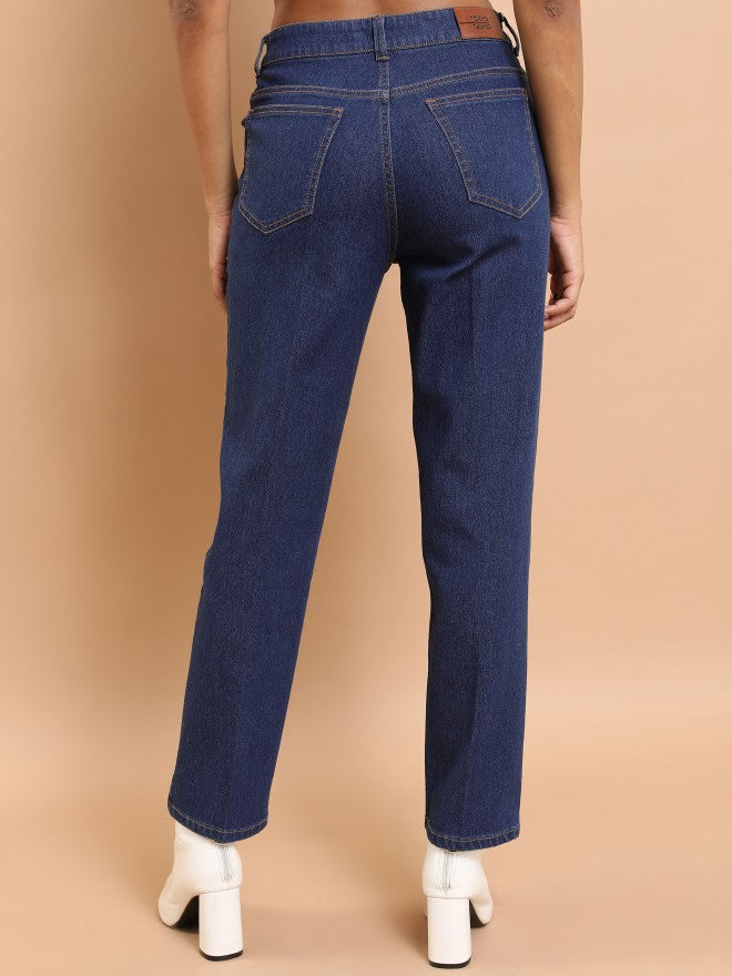 Tokyo Talkies Women Blue Boyfriend Fit Stretchable Jeans - Blue - Image 3