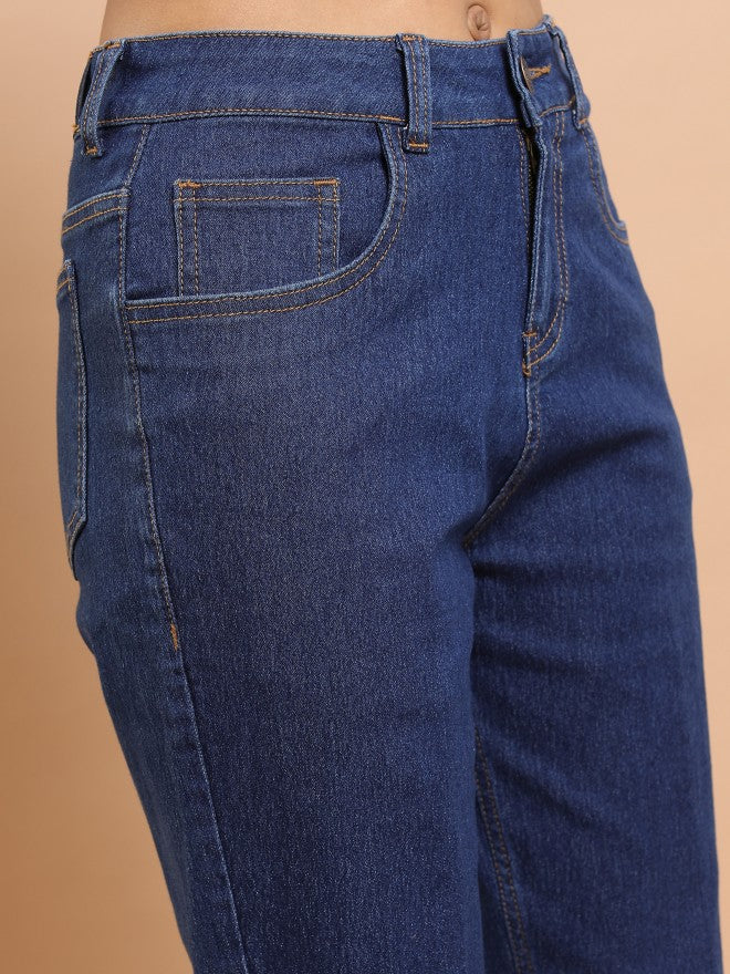 Tokyo Talkies Women Blue Boyfriend Fit Stretchable Jeans - Blue - Image 5