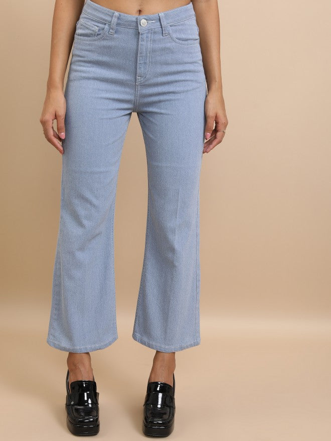 Tokyo Talkies Women Blue Flared Stretchable Jeans - Blue - Image 1
