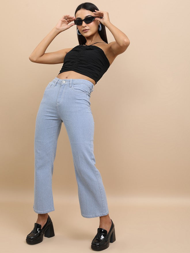 Tokyo Talkies Women Blue Flared Stretchable Jeans - Blue - Image 2