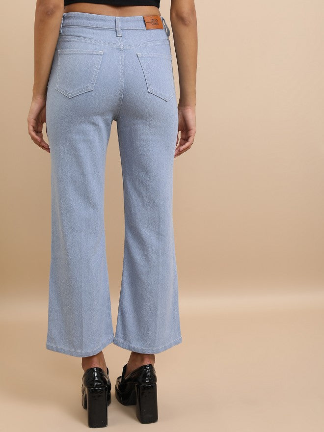 Tokyo Talkies Women Blue Flared Stretchable Jeans - Blue - Image 3