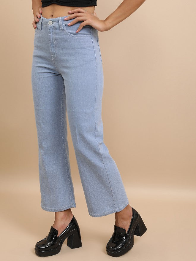 Tokyo Talkies Women Blue Flared Stretchable Jeans - Blue - Image 4