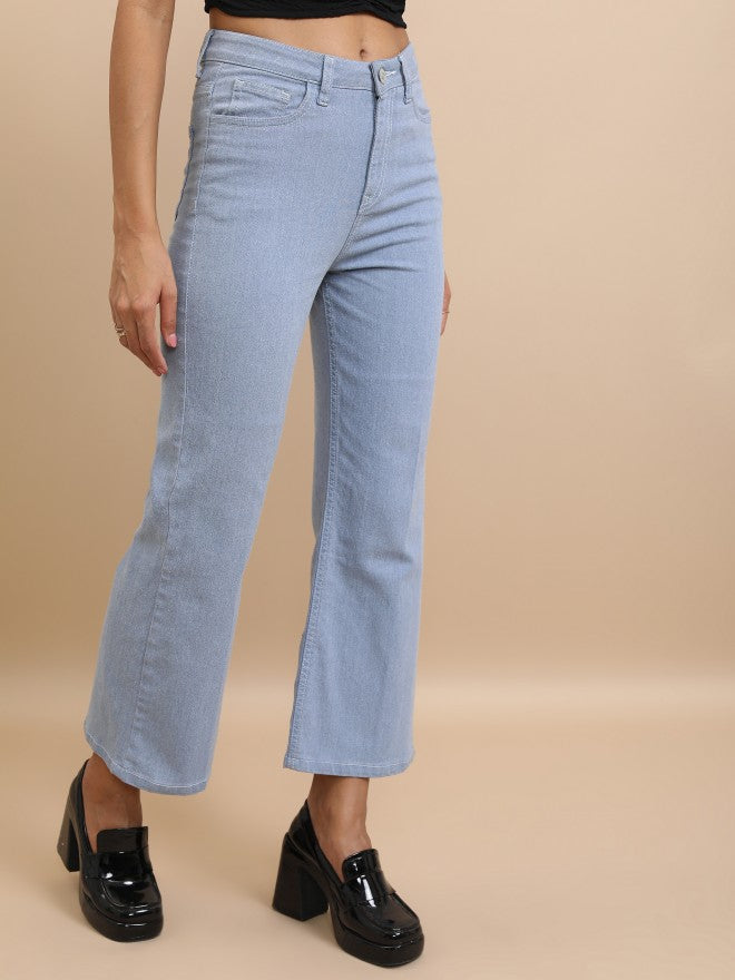Tokyo Talkies Women Blue Flared Stretchable Jeans - Blue - Image 6