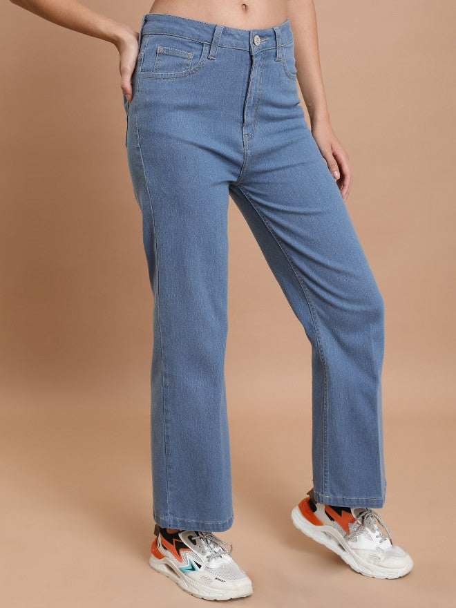 Tokyo Talkies Women Blue Flared Stretchable Jeans - Blue - Image 6