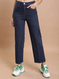 Tokyo Talkies Women Indigo Straight Fit Stretchable Jeans - Blue - Image 1