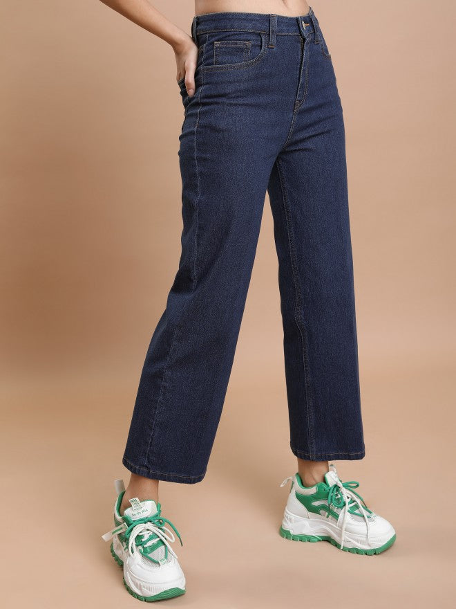 Tokyo Talkies Women Indigo Straight Fit Stretchable Jeans - Blue - Image 6