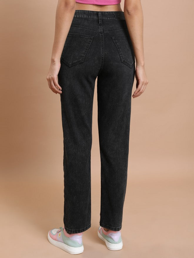 Tokyo Talkies Women Grey Straight Fit Stretchable Jeans - Grey - Image 3