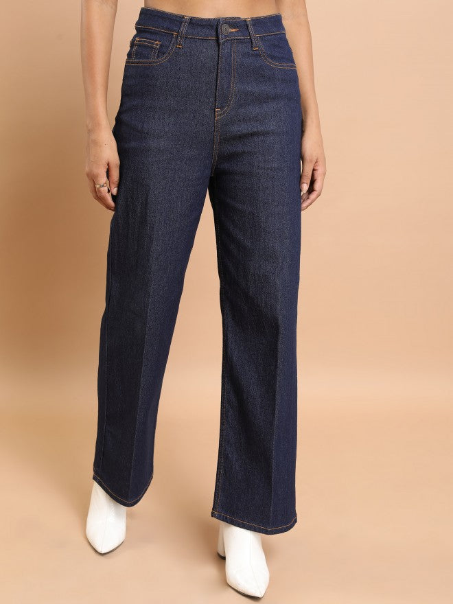 Tokyo Talkies Women Blue Flared Stretchable Jeans - Blue - Image 1