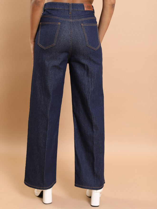 Tokyo Talkies Women Blue Flared Stretchable Jeans - Blue - Image 3