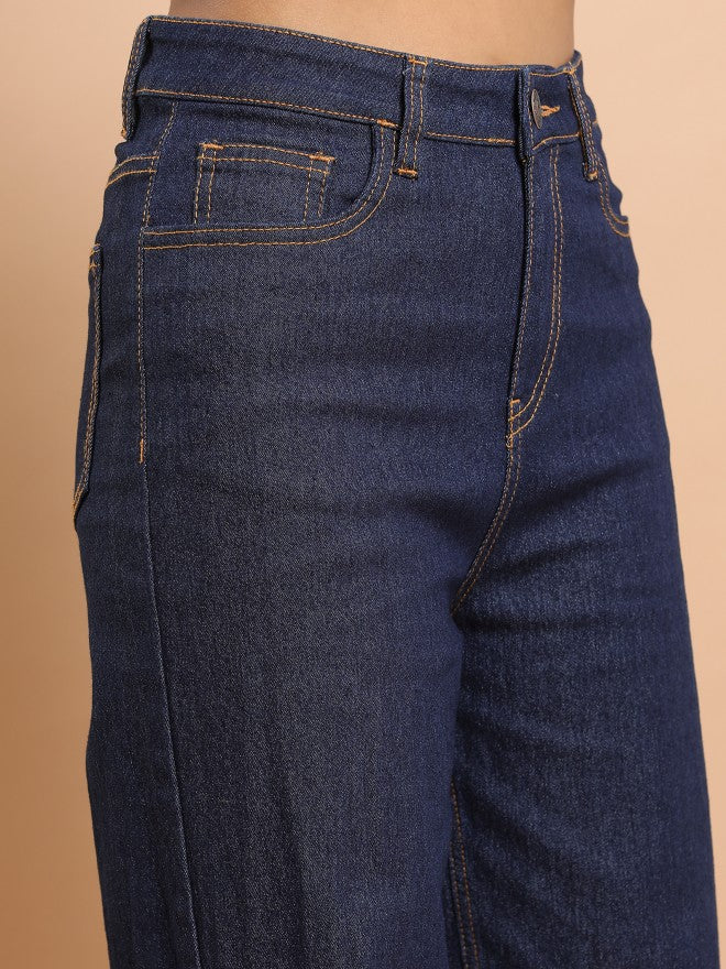 Tokyo Talkies Women Blue Flared Stretchable Jeans - Blue - Image 5