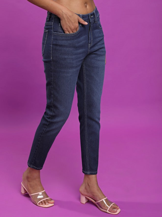 Tokyo Talkies Women Blue Skinny Fit Stretchable Jeans - Blue - Image 6