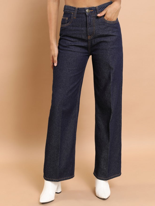Tokyo Talkies Women Blue Flared Jeans - Blue - Image 1