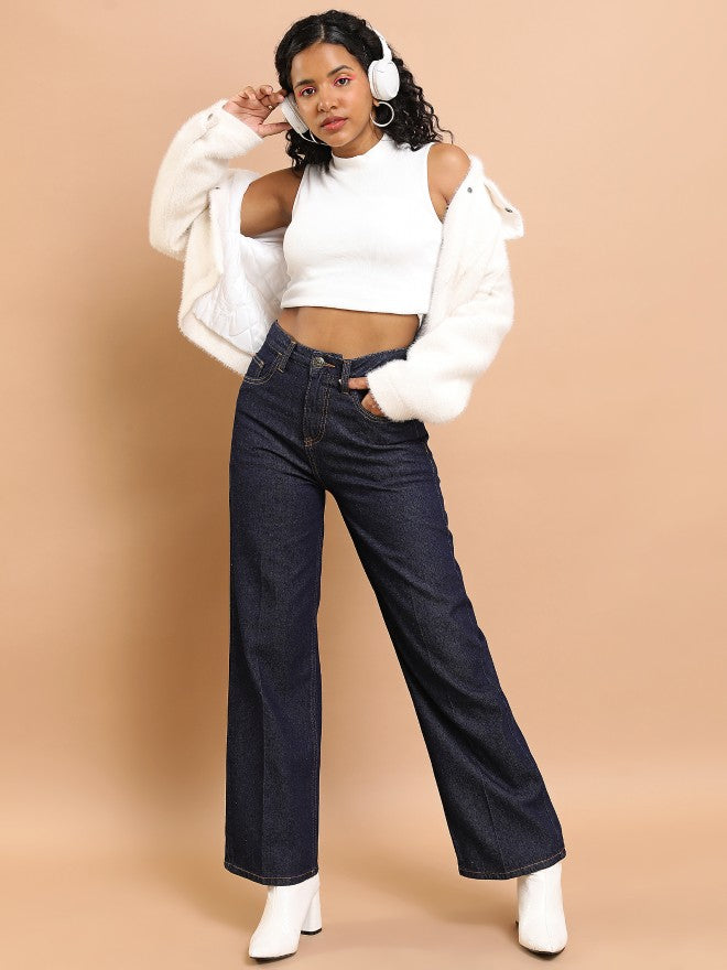 Tokyo Talkies Women Blue Flared Jeans - Blue - Image 2