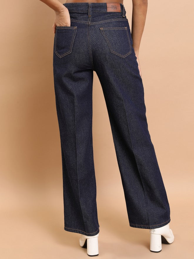 Tokyo Talkies Women Blue Flared Jeans - Blue - Image 3