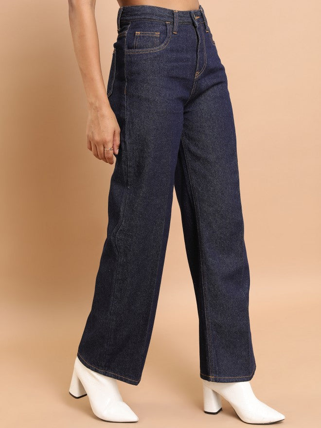 Tokyo Talkies Women Blue Flared Jeans - Blue - Image 6