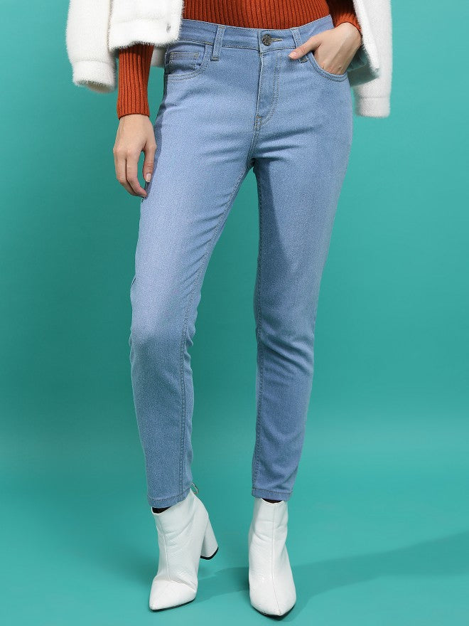 Tokyo Talkies Women Blue Skinny Fit Stretchable Jeans - Blue - Image 1