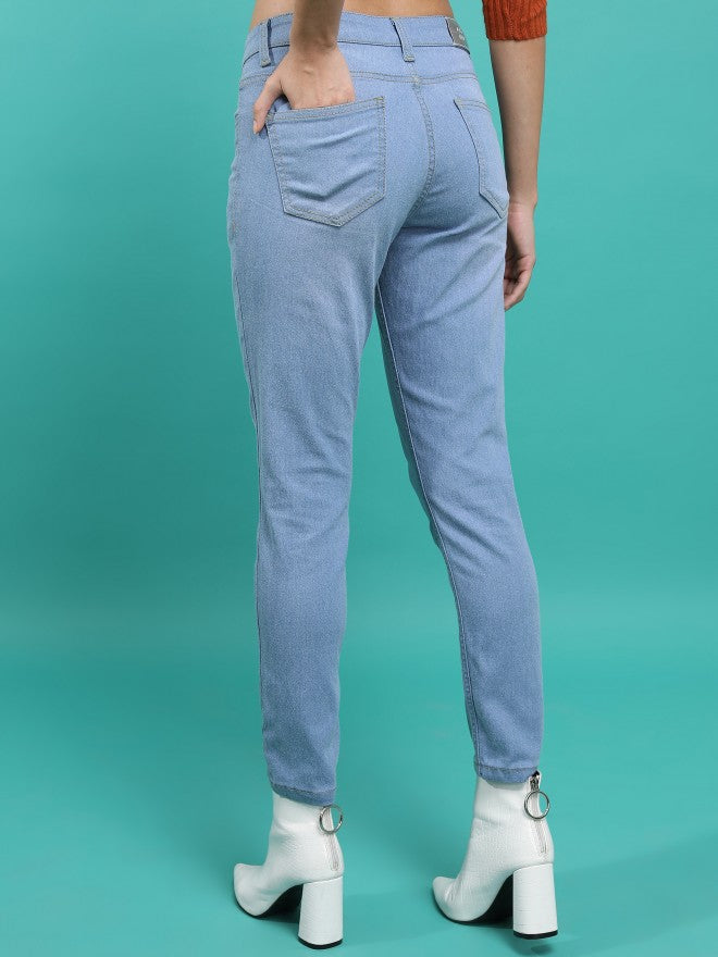 Tokyo Talkies Women Blue Skinny Fit Stretchable Jeans - Blue - Image 3