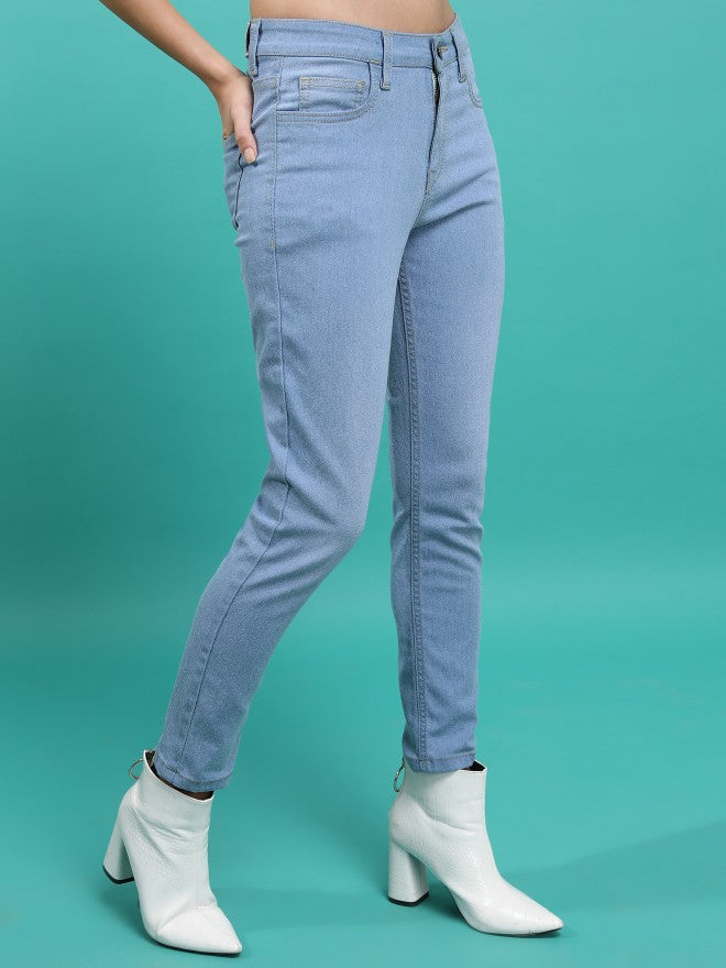 Tokyo Talkies Women Blue Skinny Fit Stretchable Jeans - Blue - Image 6