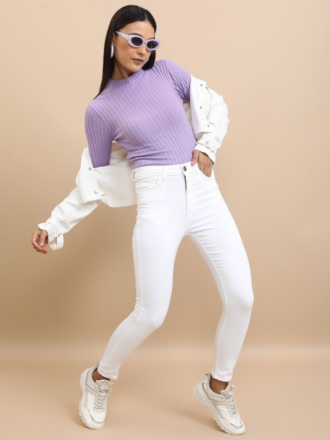 Tokyo Talkies Women White Skinny Fit Stretchable Jeans - White - Image 2