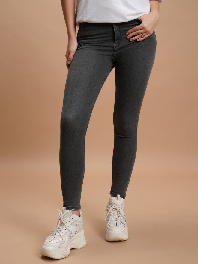 Tokyo Talkies Women Grey Skinny Fit Stretchable Jeans - Grey - Image 1