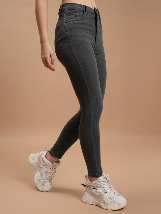 Tokyo Talkies Women Grey Skinny Fit Stretchable Jeans - Grey - Image 6