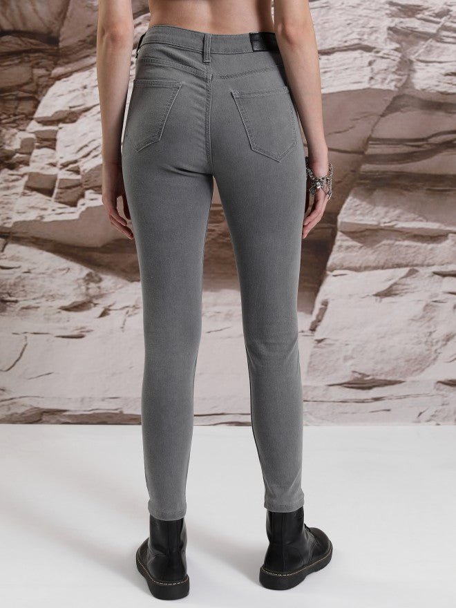 Tokyo Talkies Women Grey Skinny Fit Stretchable Jeans - Grey - Image 3