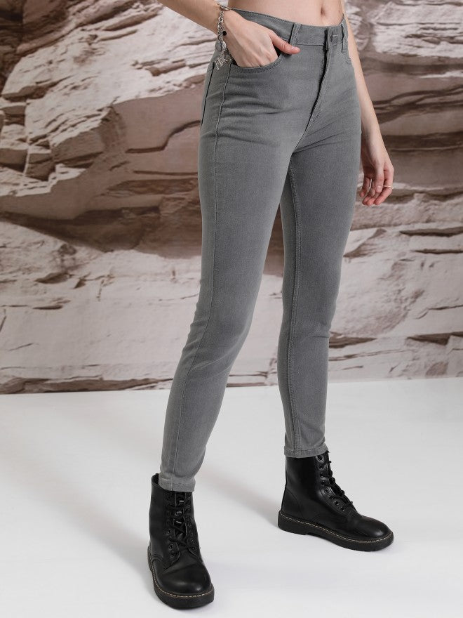Tokyo Talkies Women Grey Skinny Fit Stretchable Jeans - Grey - Image 6