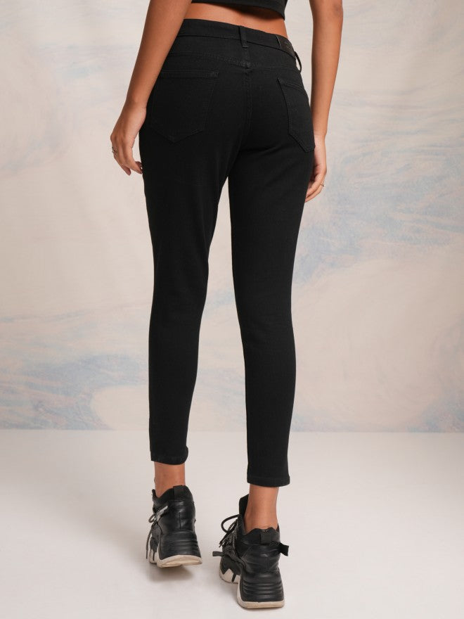 Tokyo Talkies Women Black Slim Fit Stretchable Jeans - Black - Image 3