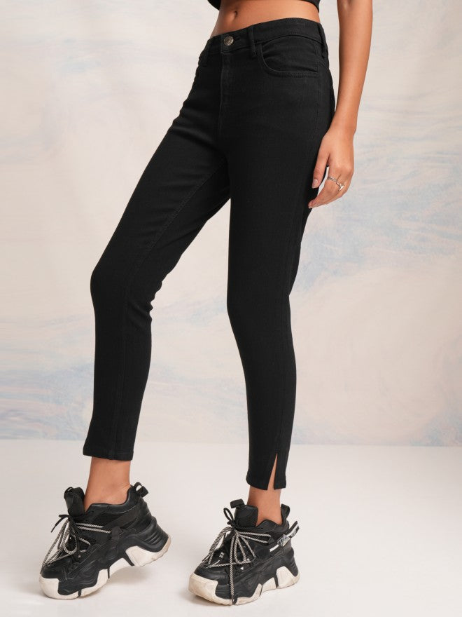 Tokyo Talkies Women Black Slim Fit Stretchable Jeans - Black - Image 4